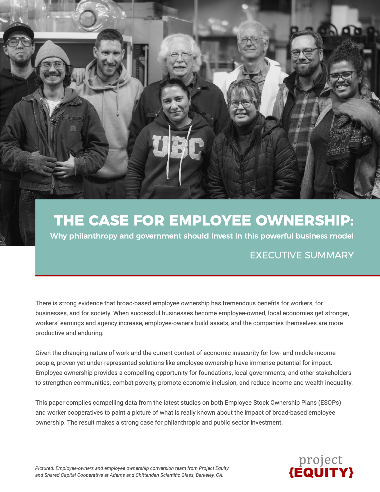The Case for Employee Ownership Executive Summary Cover Image