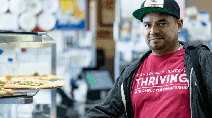 Man wearing red t-shirt