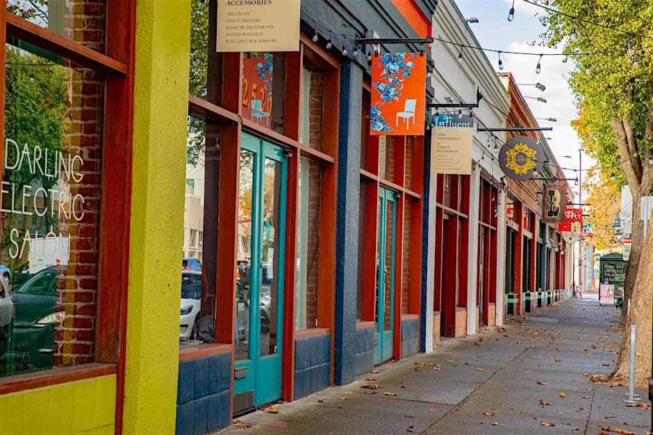 Image of colorful business building