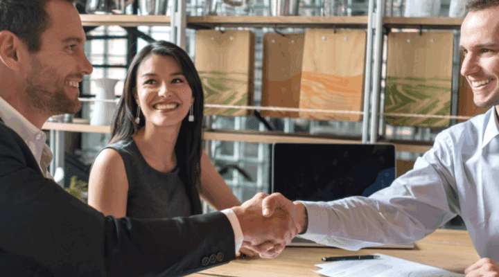 Businesspeople shaking hands