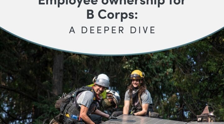 Employee ownership for B Corps webinar graphic