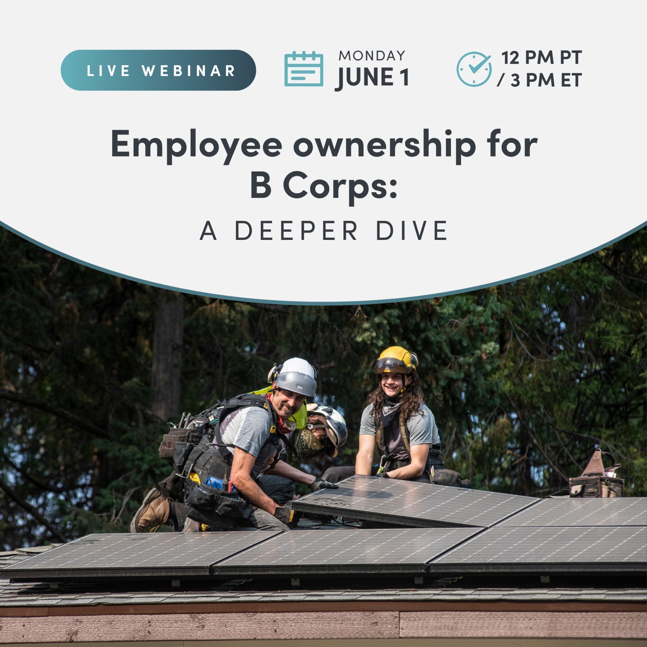 Employee ownership for B Corps webinar graphic